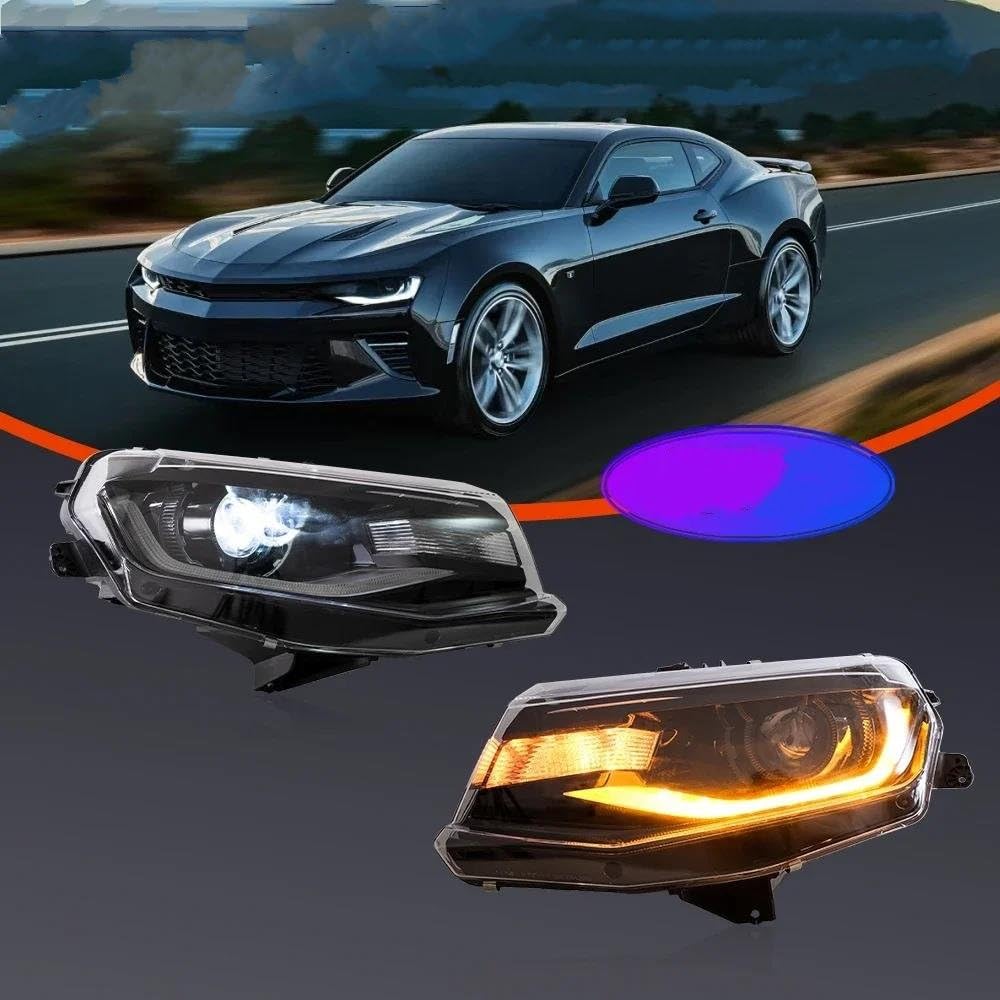 Faro Dell'auto Per Chevorlet Per Camaro 2016-2022 | Gruppo LED Lampada Frontale DRL Fari Indicatori Di Direzione(Guidatore mancino)