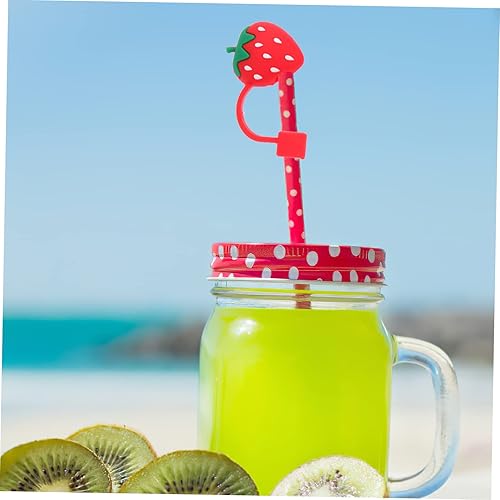 Miniatura 6 de EXCEART 4 puntas de popote para beber, tapas de silicona reutilizables, tapones de popote a prueba de salpicaduras