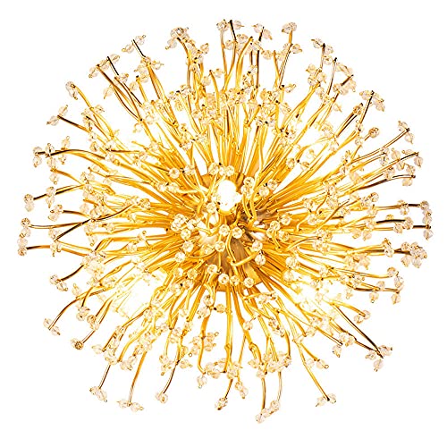 Applique murale géométrique en or de style nordique G9 en aluminium en forme de fleur en cristal moderne Luminaire mural simple, lampes murales semi-encastrées Appliques murales d'intérieur pour salon