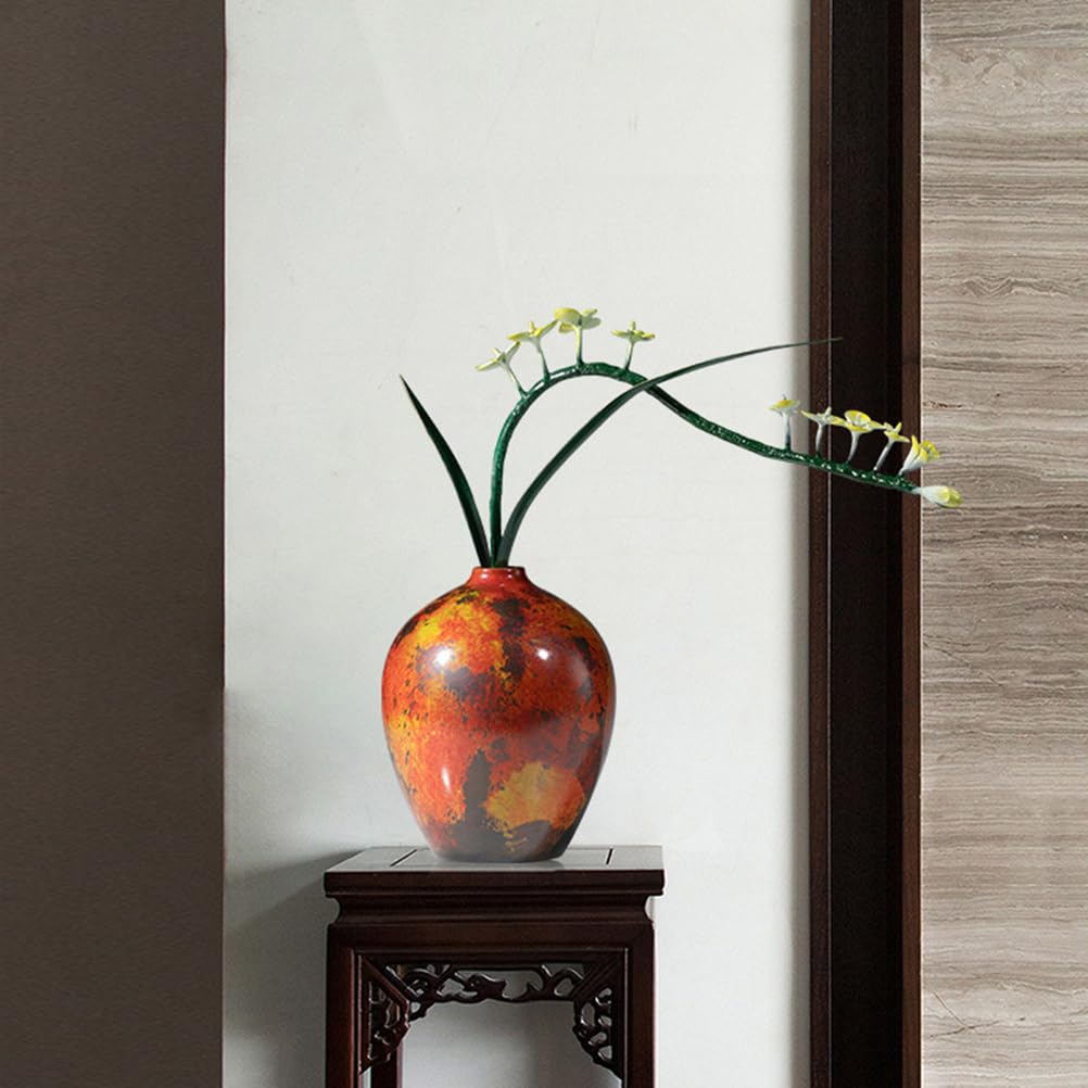 Orchidea Mosiężny wazon Ozdoba Oszałamiająca metalowa rzeźba kwiatowa