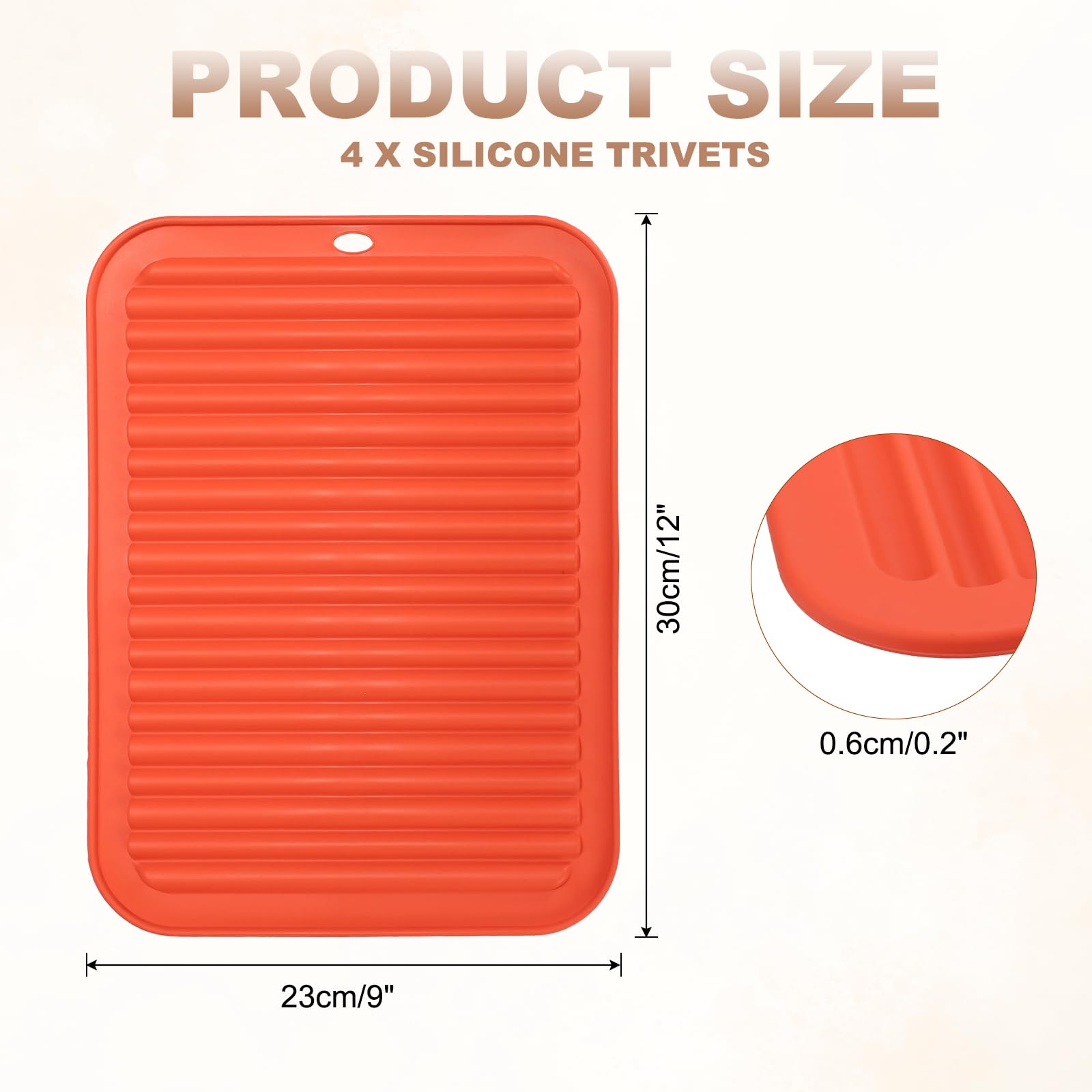 uxcell 4 salvamanteles de silicona para ollas y sartenes calientes, 12 x 9 pulgadas, resistentes al calor, soportes multiusos para ollas y platos calientes, encimeras, posavasos, color rojo