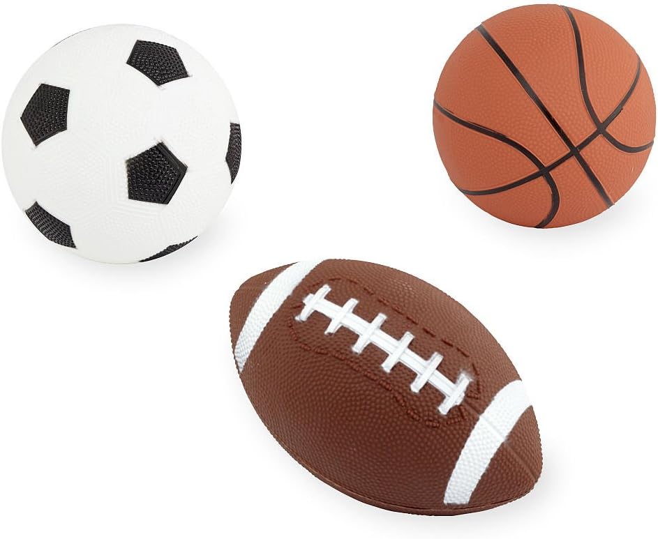 3 Mini Sports Balls Stats Playground Balls Toys & Games