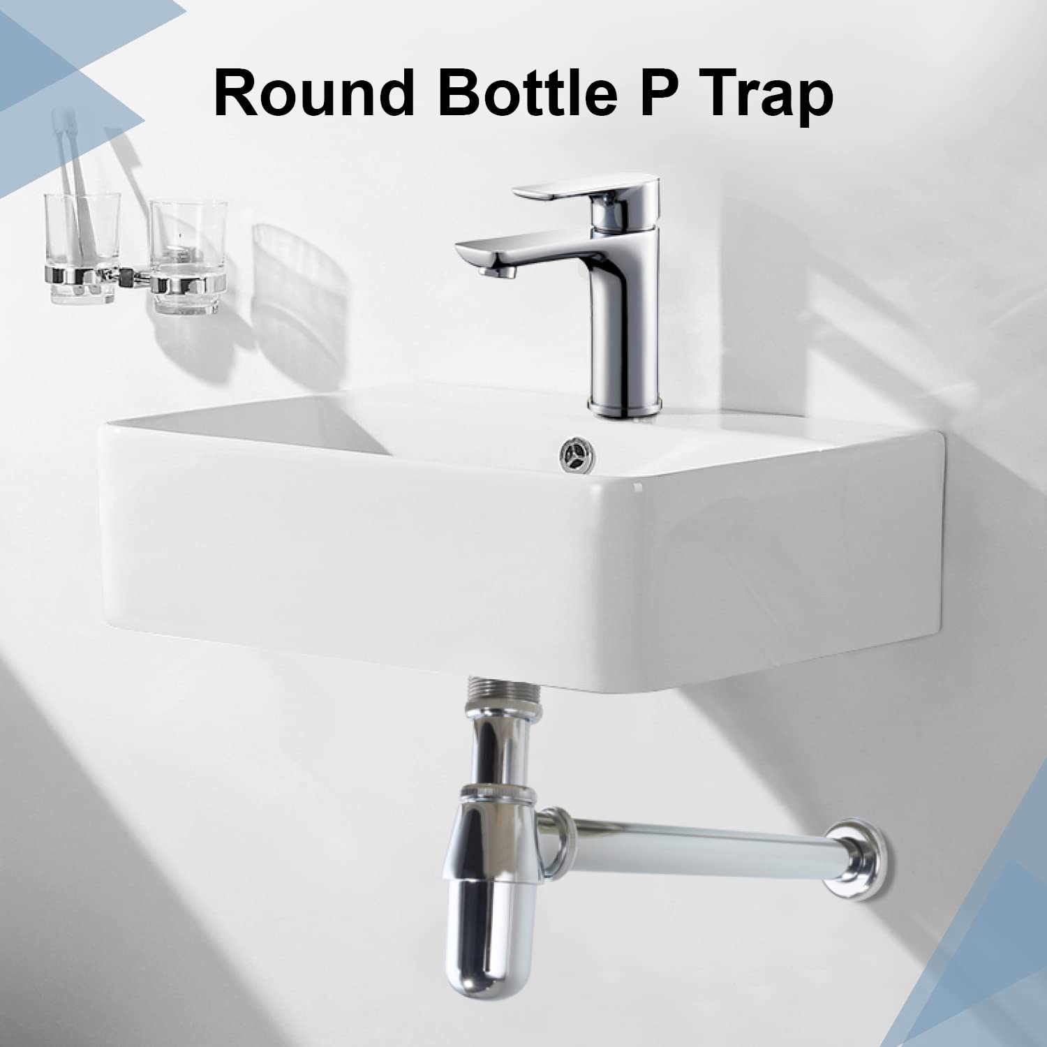 Kit de drenaje para trampa de botellas para lavabo de baño, cromado