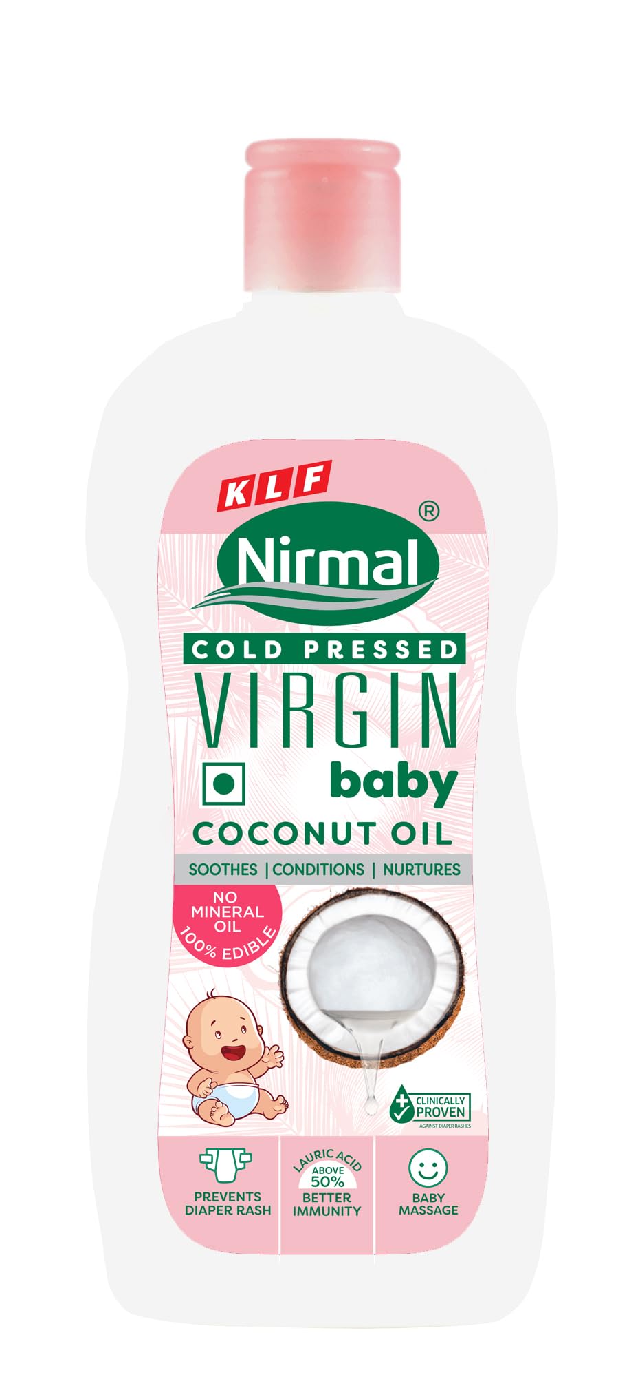 KLF Nirmal Virgin Baby Coconut Oil | Baby Massage Oil | 400 ml| For soft and supple skin | A Natural skin moisturizer | Great for Diaper Rashes | Baby Friendly Pack-picture-20