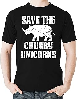 Witty Fashions Save The Chubby Unicorns Funny Rhino, Sarcastic Men's Shirt