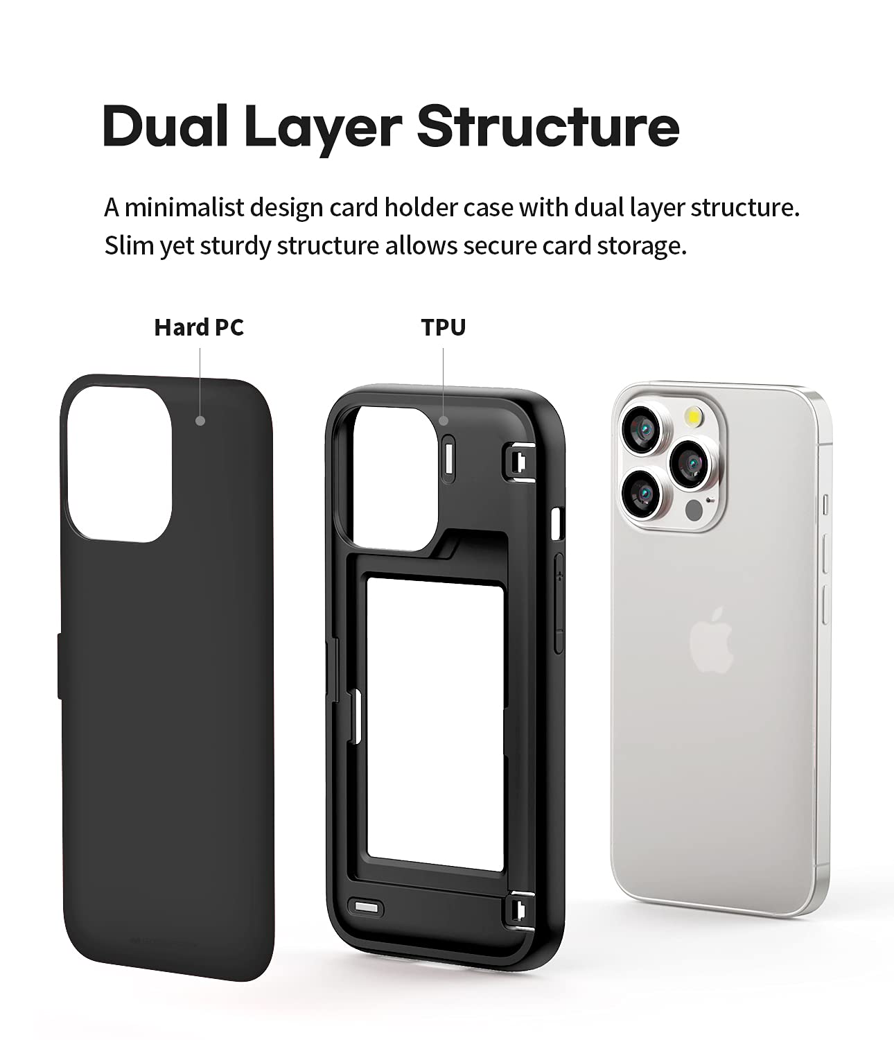 Amazon.co.jp: Goospery iPhone 13 Pro 用 ケース 背面 カード 収納