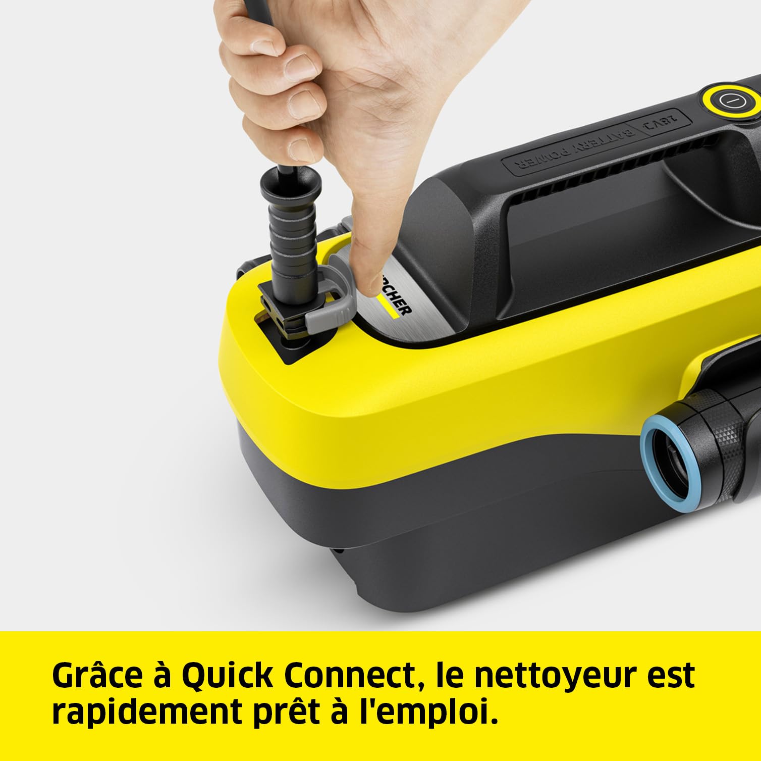 Kärcher Nettoyeur sans Fil Moyenne Pression OC 6-18, Pression: 24 Bar, Débit: 200 l/h, Poids: 2,5kg, Pistolet Pression, Buse à Jet Plat, Flexible, Compatible avec la Batterie Kärcher 18V Non-Incluse
