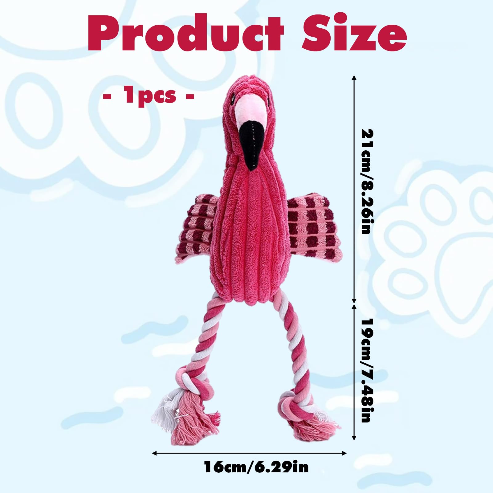 Squeaky Dog Toys for Small Medium Dogs,Flamingo Shaped Plush Dog Toys for Boredom,Soft Interactive Dog Puzzle Toys for Puppy,Pet Chew Toy Gift for Dog Cat Teeth Cleaning,Playing,Chewing,Stress Relief - Image 2