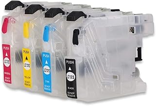 LC123 Cartouche d'encre rechargeable vide compatible avec imprimante Brother MFC-J6920DW,MFC-J6520DW,DCP-J132W,DCP-J4110DW,MFC-J4510DW,MFC-J6720DW,MFC-J470DW,MFC-J4610DW,DCP-J152W