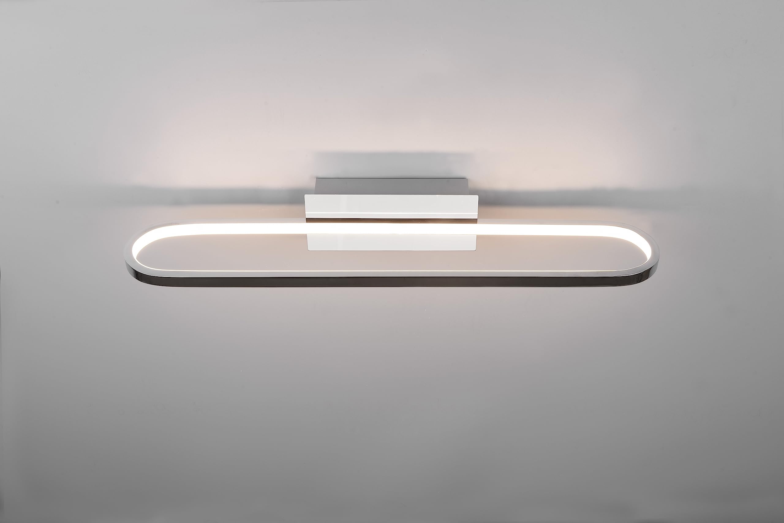 Trio, Aplique, Gianni incl. 1 x LED,SMD,22,0 Watt,3000K,2700 Lm. Cuerpo: Metal, Cromo A:60,0cm, L:15,0cm, A:8,0cm Interruptor,Montaje de la pared,IP44,Fuente de luz no reemplazable