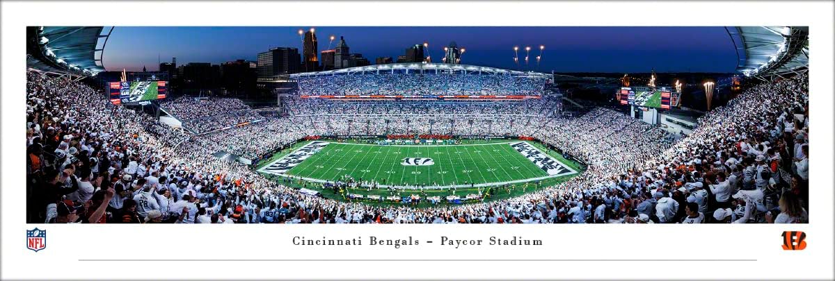 Cincinnati Bengals White Out Football - Unframed 40 x 13.5 Poster by Blakeway Panoramas