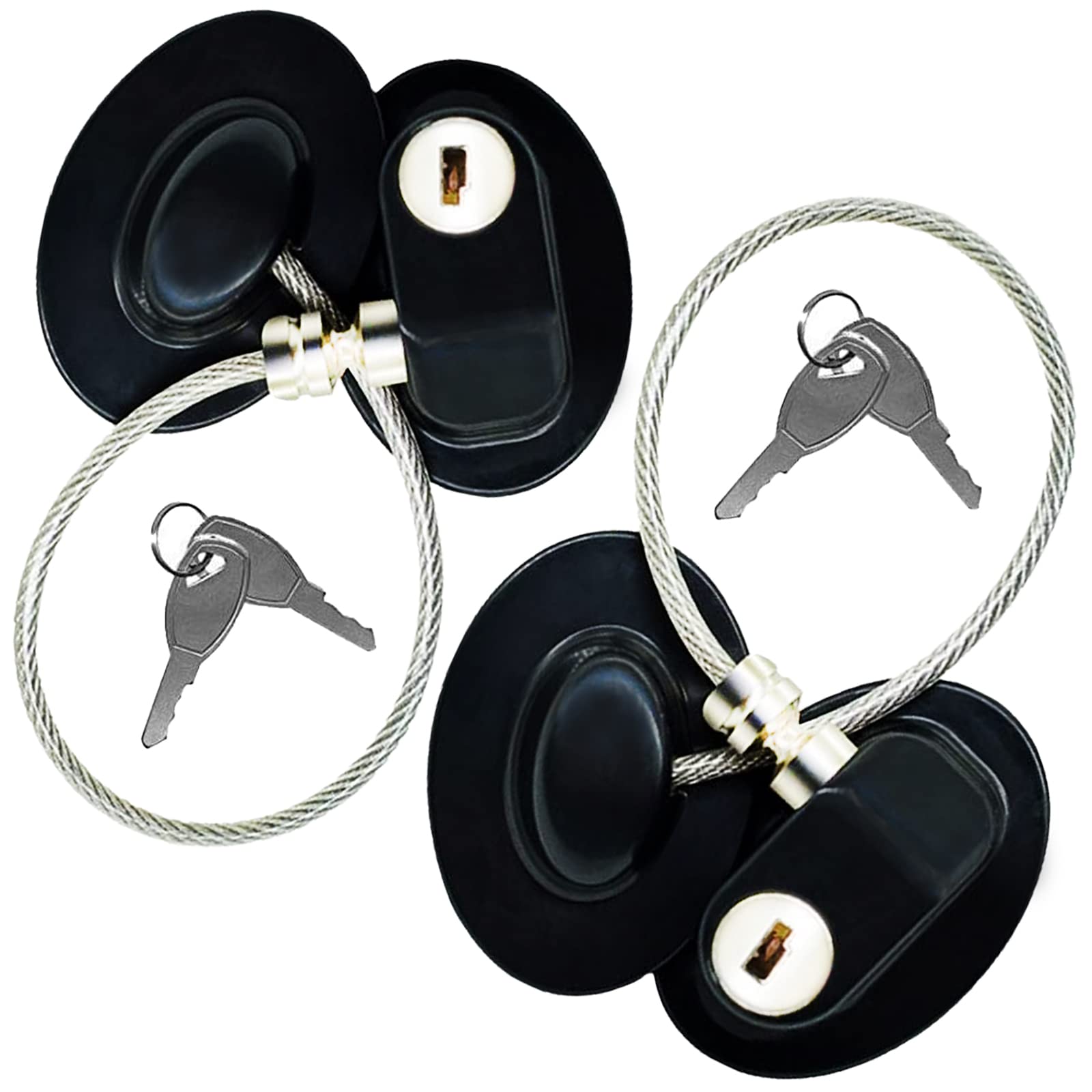 Fridge Lock, Refrigerator Door Lock with Key, Mini Fridge Lock, File Cabinet Lock, Drawer Lock, Lock for Cabinet, Baby Proofing Child Safety Lock with Strong Adhesive, No Drilling (2-Pack, Black)