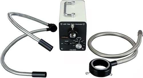 AmScope Iluminador del microscopio ligero O-Y de la fibra óptica de LED-30WYR 30W LED