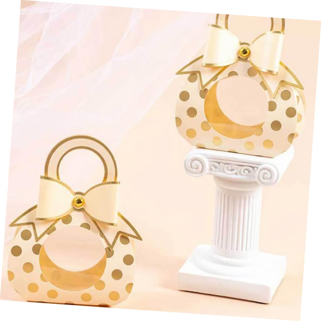 Papier Geschenkdosen für Hochzeitssüßigkeiten mit Fenster und Griff