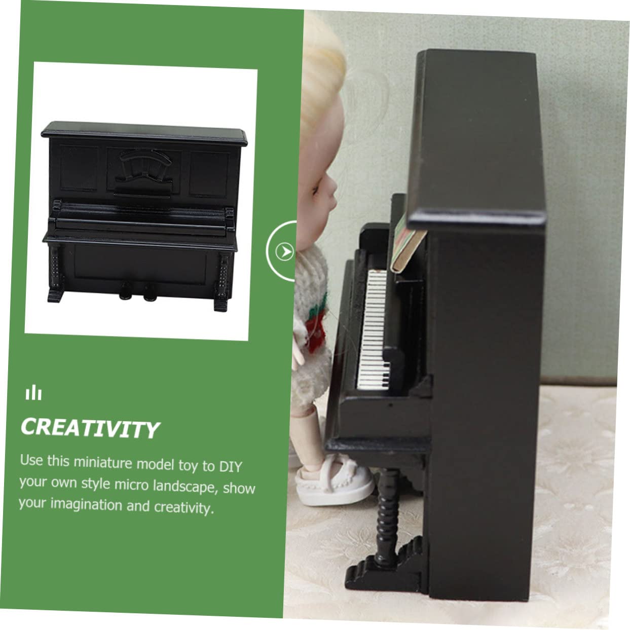 ミニチュア　ピアノ　アンティーク　ドールハウス 楽天市場】ミニチュア楽器 グランドピアノ 全長約18cm 黒