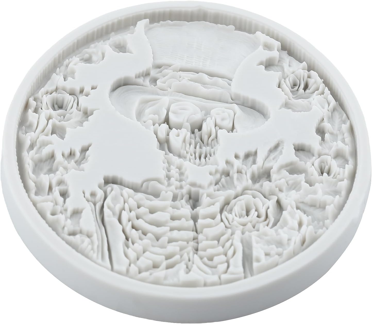 Sijiangmold Halloween Silicone Molds Skull Rose Fondant Molds Skull Pumpkin Chocolate Molds for Cake Decorating Cupcake Topper Candy Polymer Clay Gum Paste Set Of 4 - Image 5