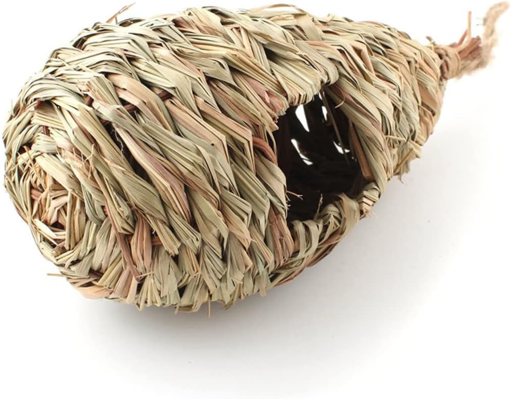 FRCOLOR 6pcs Handmade Grass Birdhouse Nest Natural Hanging Nest for Parakeets Finch Budgie