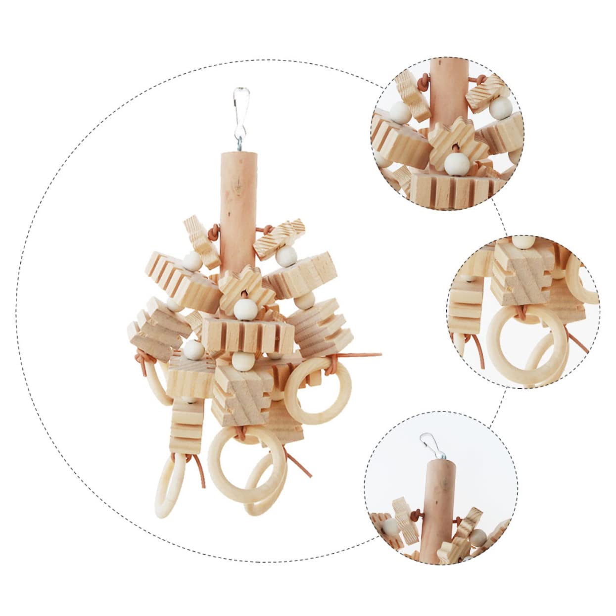 Yardwe 2piezas Juguete Masticable para Pájaros De Madera Juguete para Lijar Picos y Colgante para Periquitos y para Actividad Física y Entretenimiento