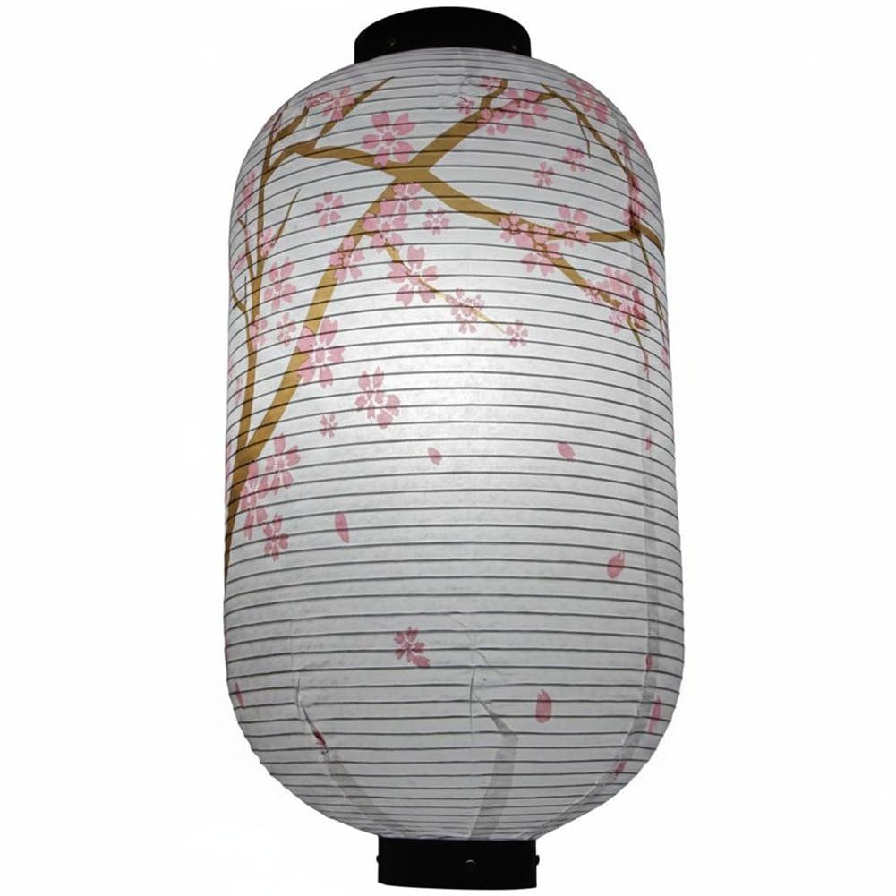 Japanese Paper Lantern, Traditional Restaurant Hanging Lantern Cherry Blossom Plum Blossom Bamboo Print Hanging Lamp