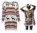 Orilife Women's Oversized Christmas Reindeer Snowflake Pullover Sweaters