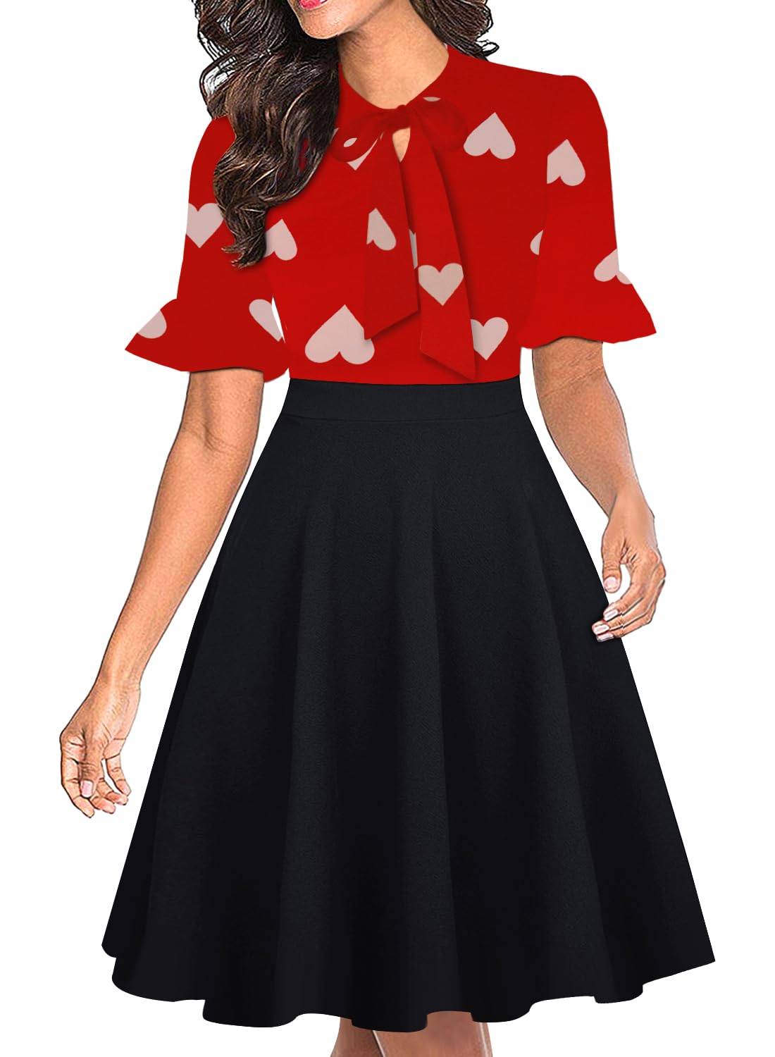 Women Summer Floral Ruffle Sleeve Wear to Work Church Wedding Guest Party Dresses