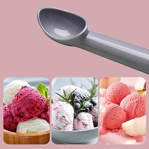 Miniatura 9 de Cuchara de helado duradera y resistente, cuchara de plástico anticongelante antiadherente, cuchara de helado profesional, cuchara de helado, rosa, 2