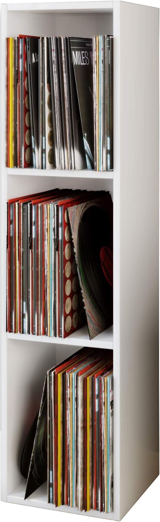 Wooden record LP stand shelf archiving stand storage Platto 3 fold Wooden record LP stand shelf archiving stand storage Platto 3 fold White