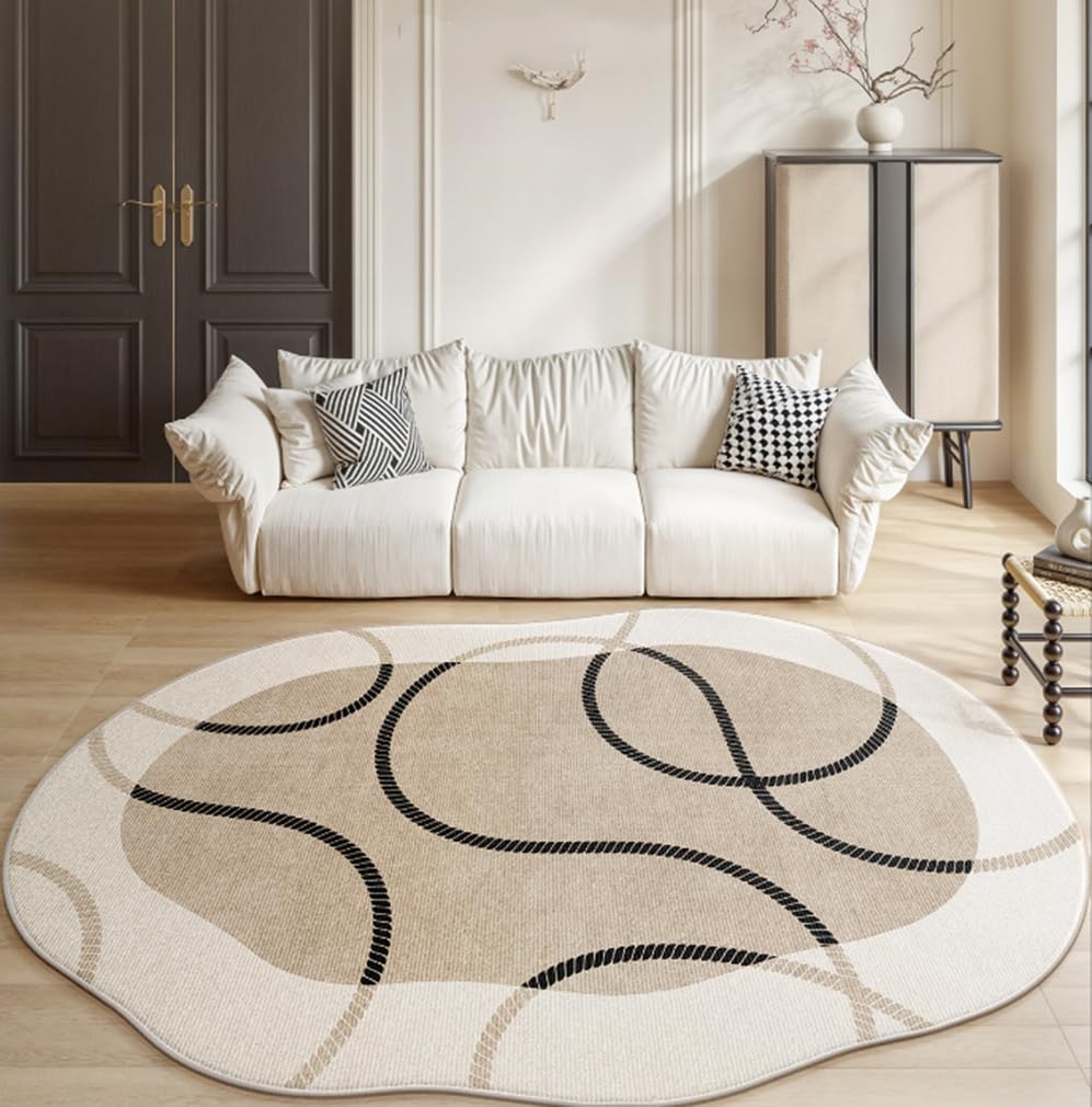 Amazon.com: Unique Washable Shaggy Swirl Texture Irregular Shaped