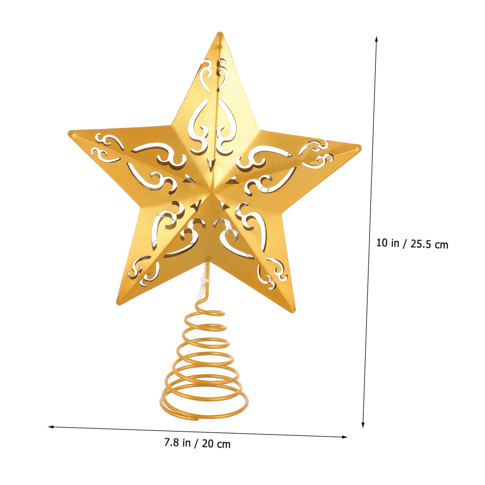 TOPBATHY 2 Piezas Estrella De La Copa del Árbol Navidad Ligero Luces Decoración De Las Copas De Los Árboles Decoración De Adorno De Árbol Dorado Topper De Árbol Iluminado Planchar Golden