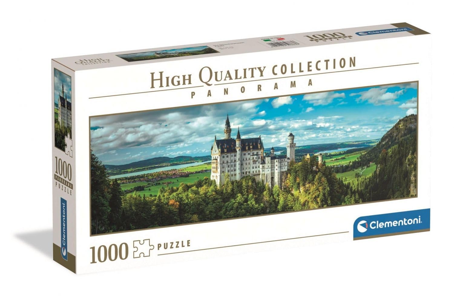 Clementoni Jigsaw Puzzle 1000 pieces Panorama Collection, The Neuschwanstein Castle, Puzzle for Adults 14-99 Years, Made in Italy, 39883