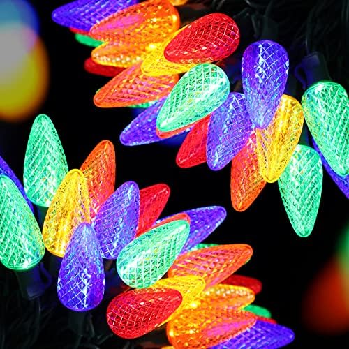 TOPKDA 2Set C9 LED Christmas String Lights, 33.3ft 50 LED Waterproof