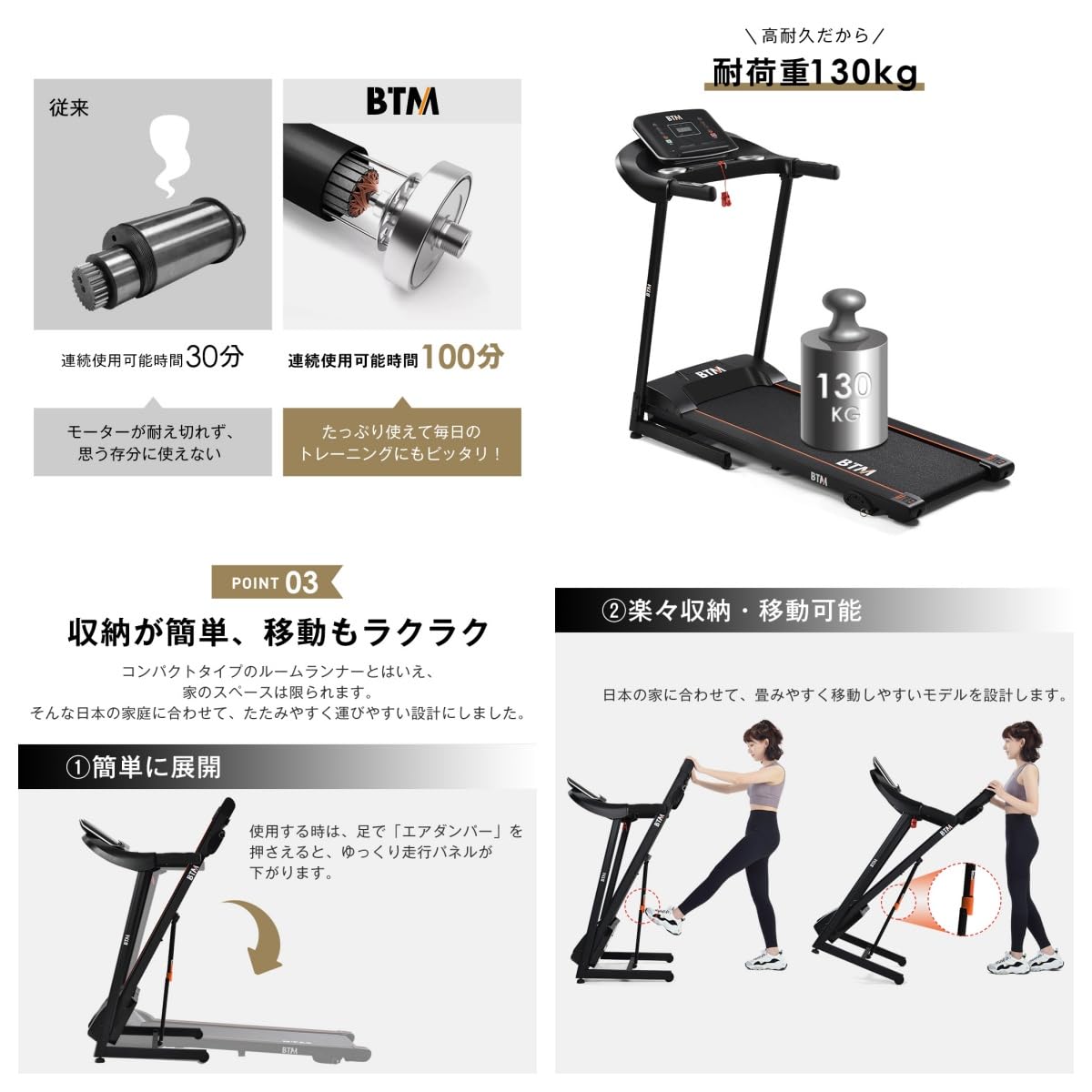 Amazon | ルームランナー 家庭用 電動 最大16km/h 3.5HP 折りたたみ式
