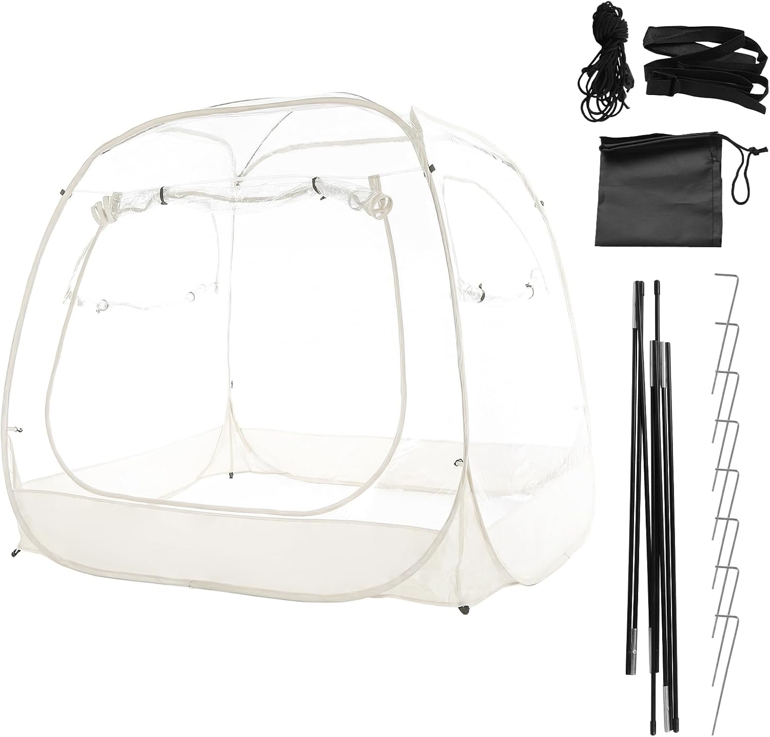 5x5ft Pop Up Bubble Tent 2-4 Person Screen House for Patios Weather Proof Pod for Fishing Sports Event Outdoor Activities