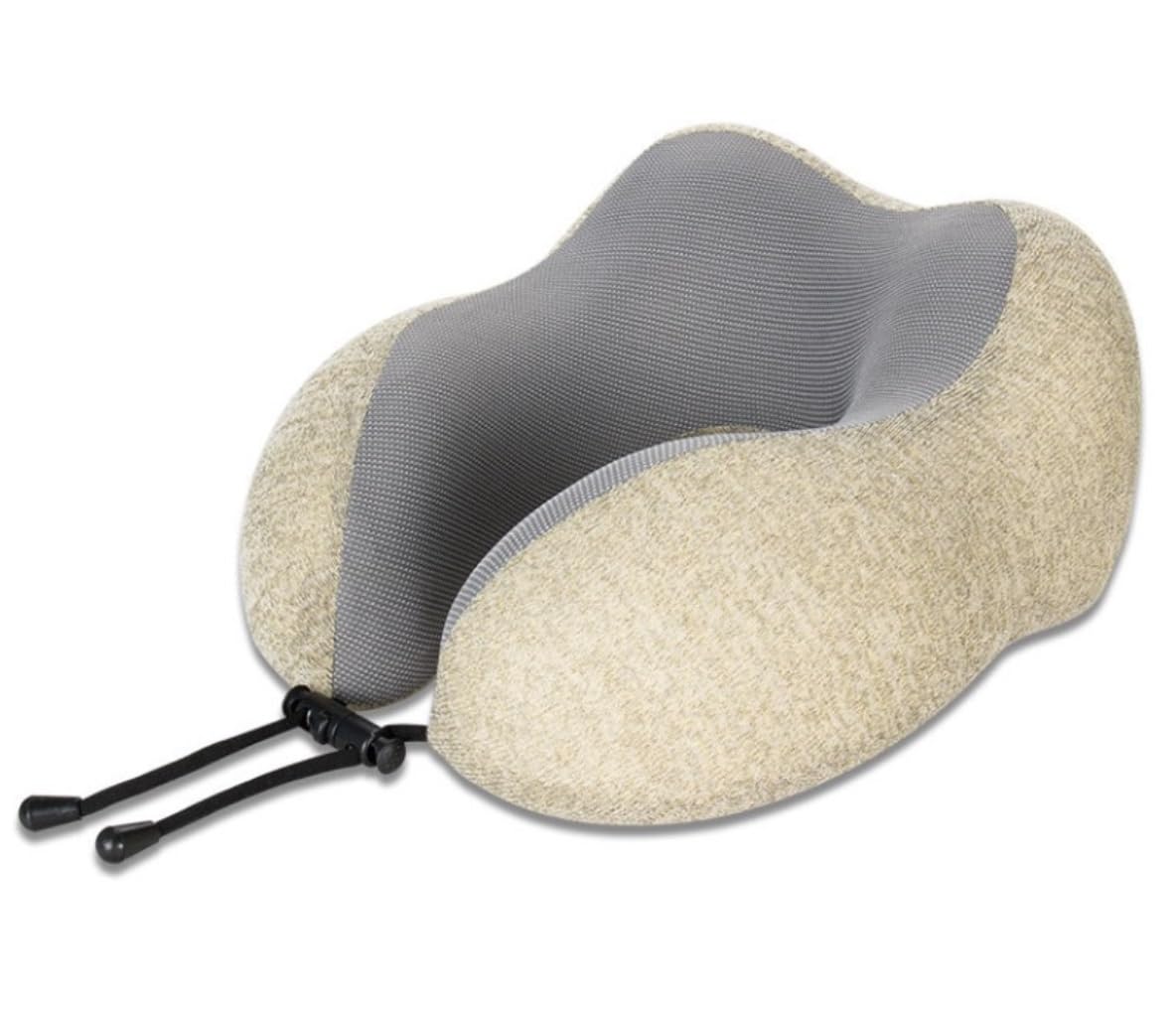 BJfhRH Travel Essential Flight Pillow Memory Foam Travel Neck Pillow Adjustable Knitted For Airplane Car Sleeping Rest(Beige)