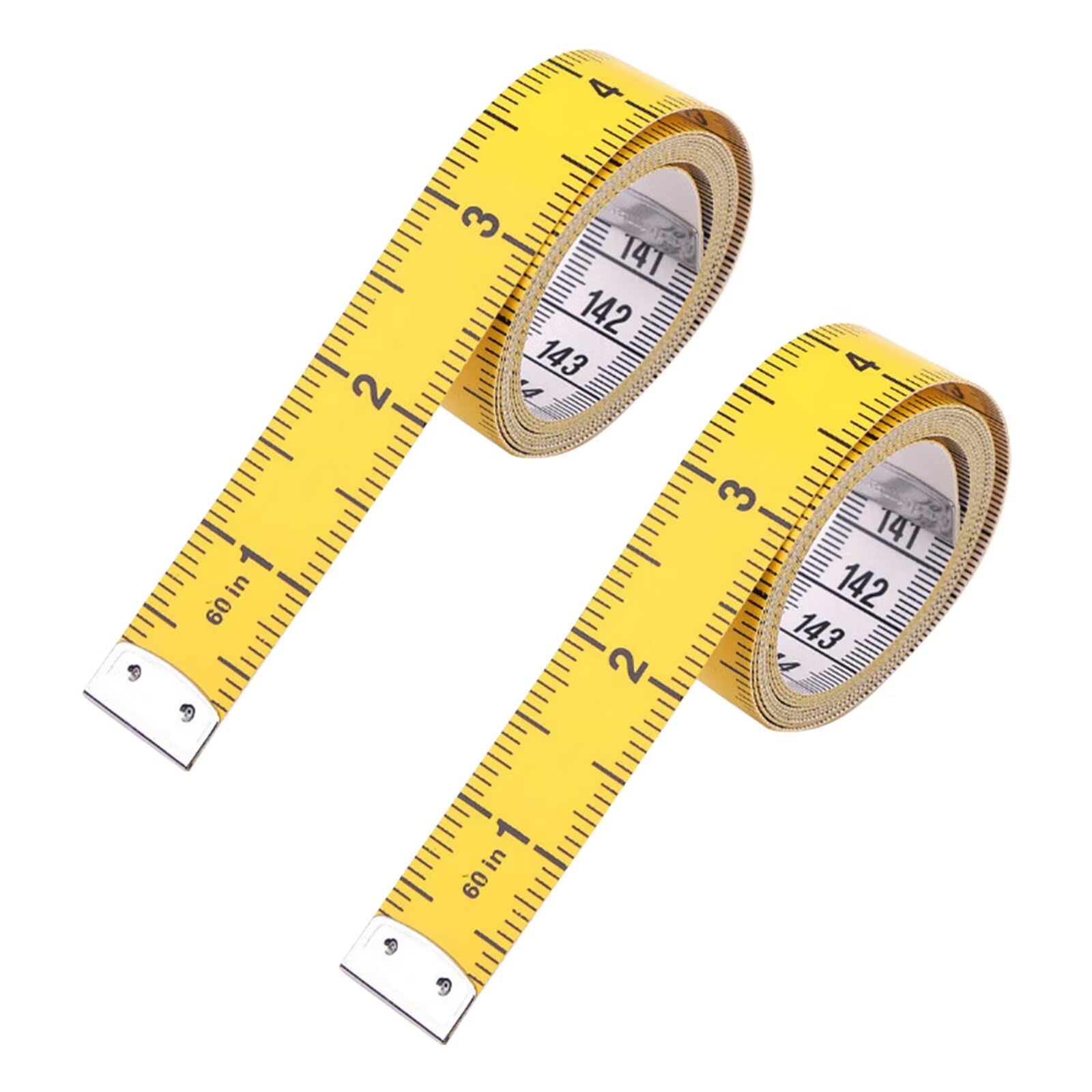 Cinta métrica, 2 unidades de 150 cm/60 pulgadas, cinta métrica 2 en 1 con escala en cm y pulgadas, cinta métrica flexible de doble cara para costura, cinta métrica para sastres, artesanos