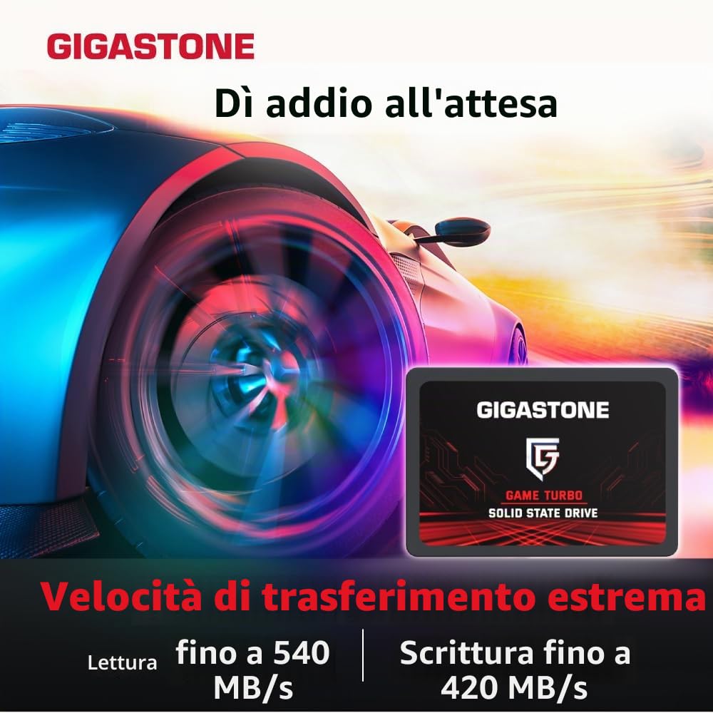 Gigastone SSD SATA III 256GB (3 Pack) 2,5" SSD interno 3D NAND Internal Solid State Drive Compatibile con Laptop e PC Desktop 2.5 Inch Velocit? di Lettura fino a 520MB/s SLC Cache Performance