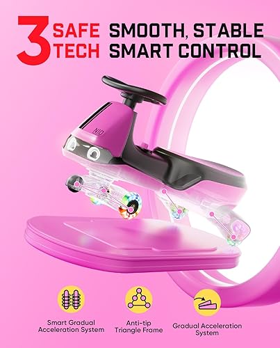 Miniatura 9 de FanttikRide N10 - Coche eléctrico clásico con pedal, batería recargable tipo C, trapeador desmontable con un solo clic, GlideWiz, antivuelco, ruedas