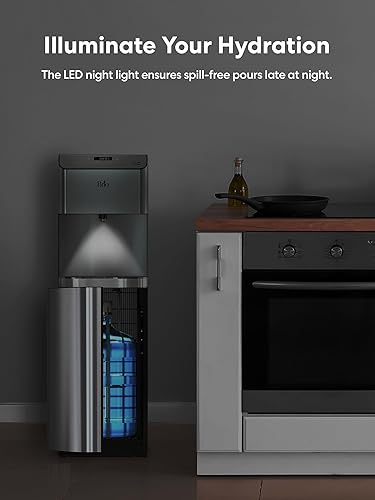 Miniatura 7 de Brio Moderna Dispensador de enfriador de agua de carga inferior sin contacto, autolimpiante, sensor de movimiento, dispensador de tres temperaturas,