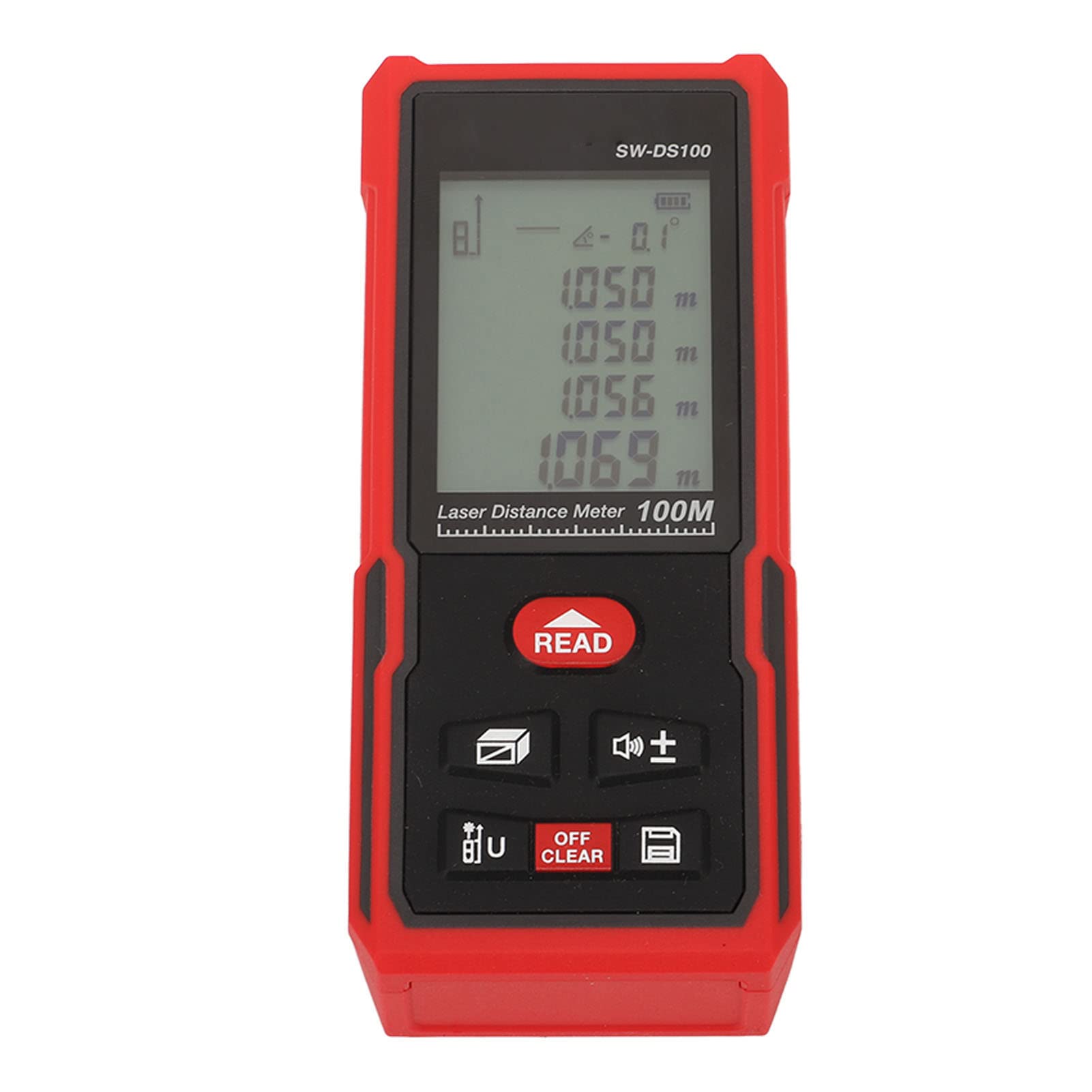 Medidor de Distancia Láser, Medidor de Distancia Láser Precisión de 2 Mm 630 a 670 Nm Calibración Automática Infrarroja para Fábricas (100 m/328,1 pies)