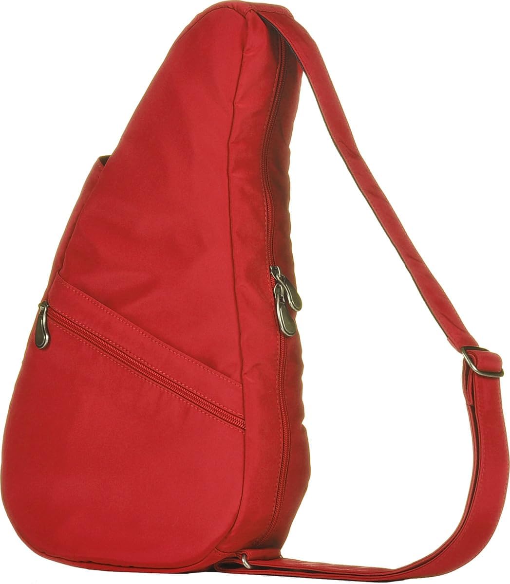 AmeriBag 17" Microfiber Healthy Back Bag Ergonomic Crossbody Sling for Everyday Use, Travel & Walking Comfort (Red) - Image 3