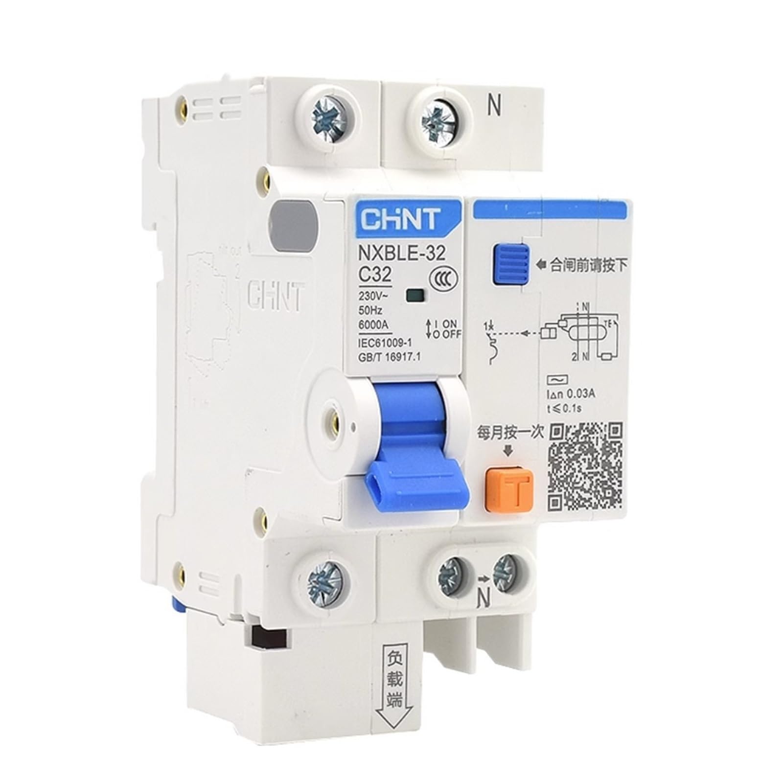 YFHGULBTK 1pcs Leakage Protection Circuit Breaker Type C NXBLE-63/32 1P+N 6A 10A 16A 20A 25A 32A 40A 50A 80A 100A 125A(Nxble 1pn 80a)