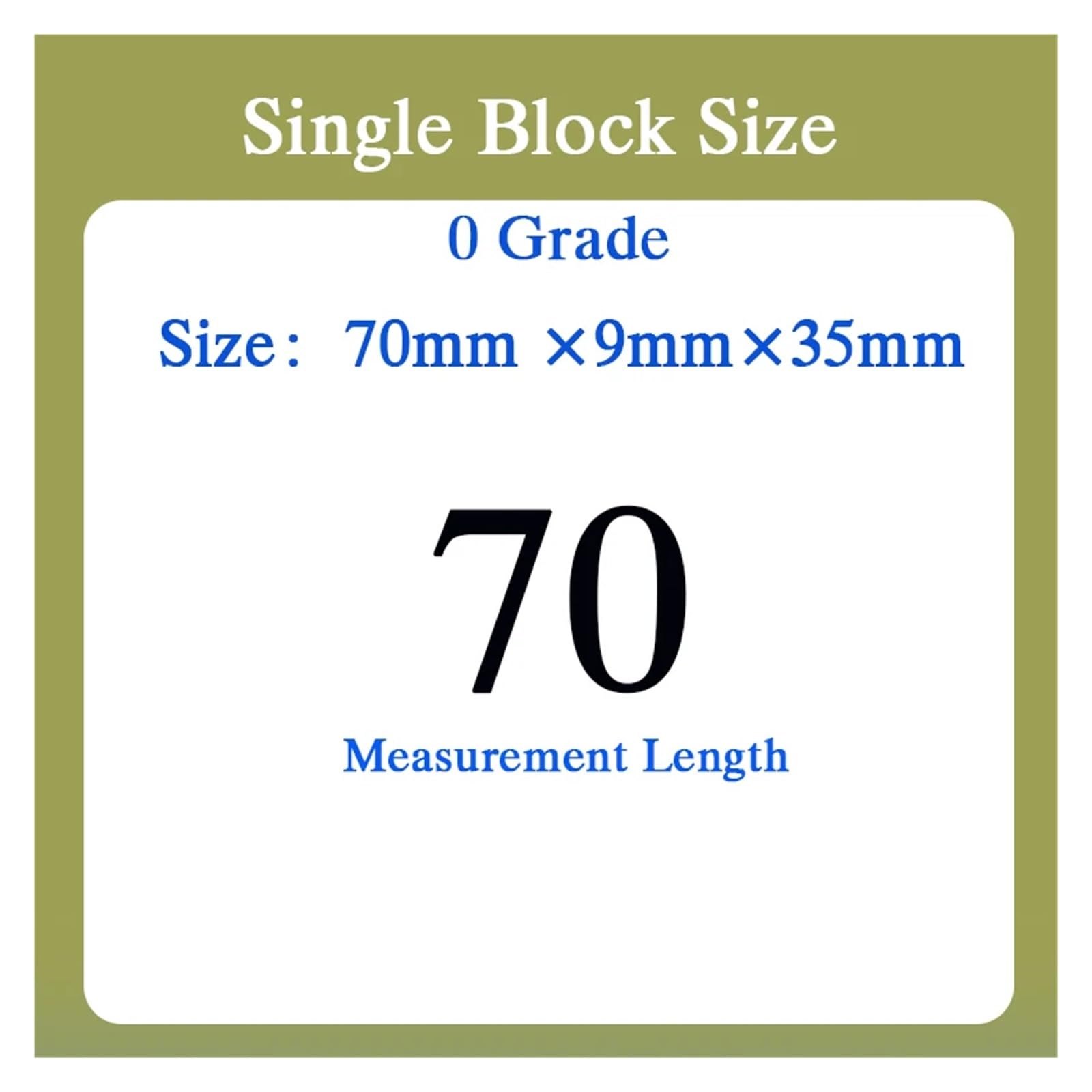 Miernik bloku 1 sztuka, długość 0,5-100 mm, ceramiczny prostokątny blok pomiarowy, stopień, dostosowany, przyrządy do kontroli mikrometrów i wskaźników (70 mm 1 szt.)
