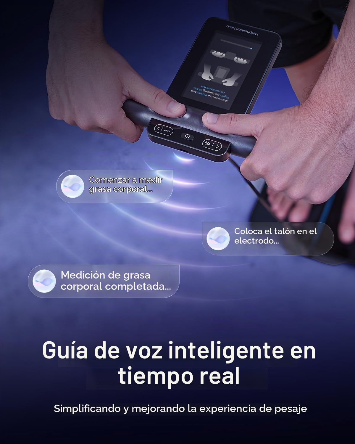 RENPHO Báscula inteligente con 8 electrodos, pantalla TFT a color, color negro