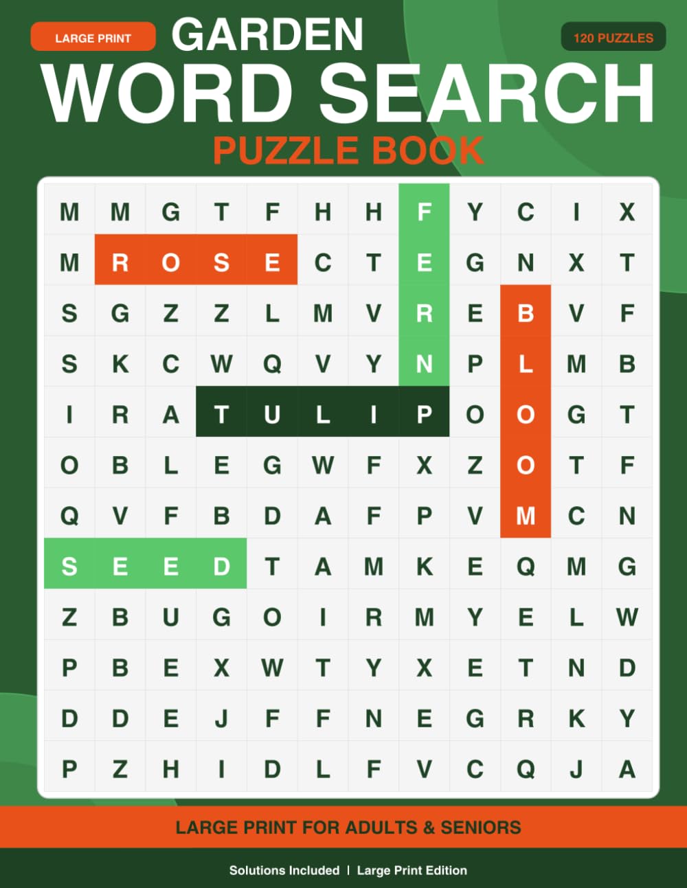 Garden Word Search Large Print: 120 Relaxing Puzzles for Seniors