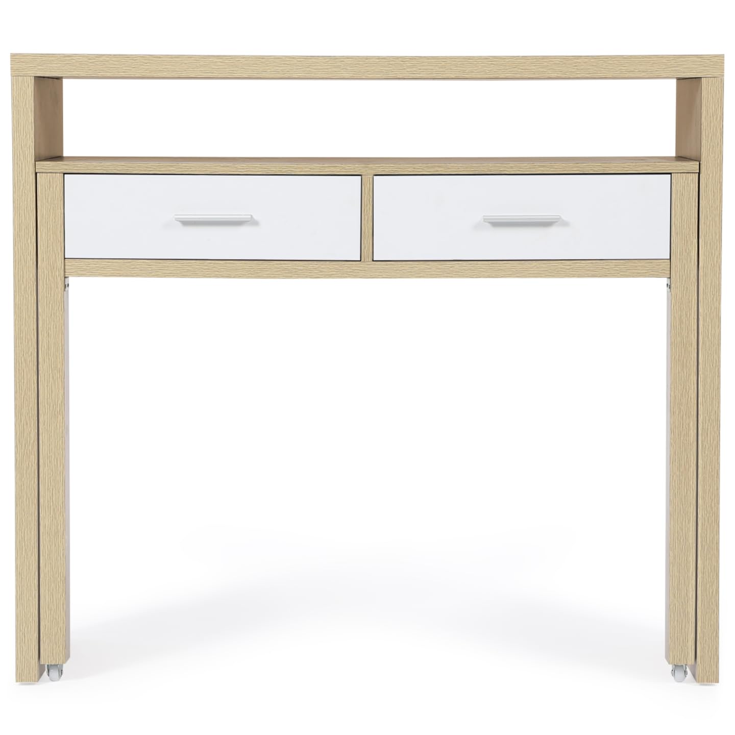 IDMarket - Bureau Extensible Max façon hêtre et Blanc