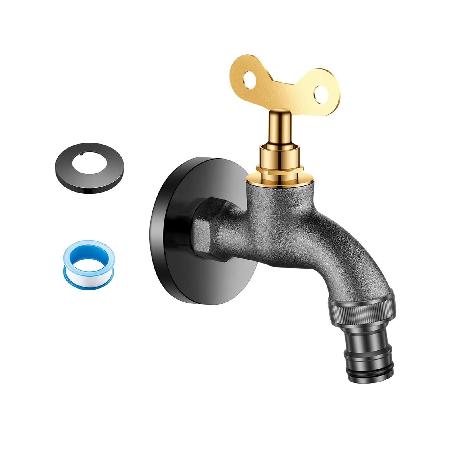 Msioytog Style1 Metal Outdoor Freeze Proof Lockable Garden Faucet Resistant Locking Exteriors Spigot For Yard & Patios Use Lockable Outdoor Water Tap