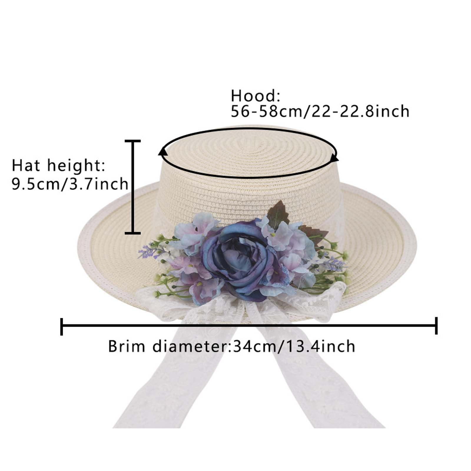 Sombrero Panamá de paja para mujer, sombrero de playa, sombrero de sol con decoración de flores, sombrero de parte superior plana, sombrero de viaje para el sol, sombrero de verano UV