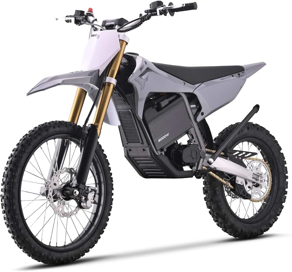 KOOZ HP131E Electric Dirt Bike for Adult, 8000W, 56MPH, 19"/16" Tires