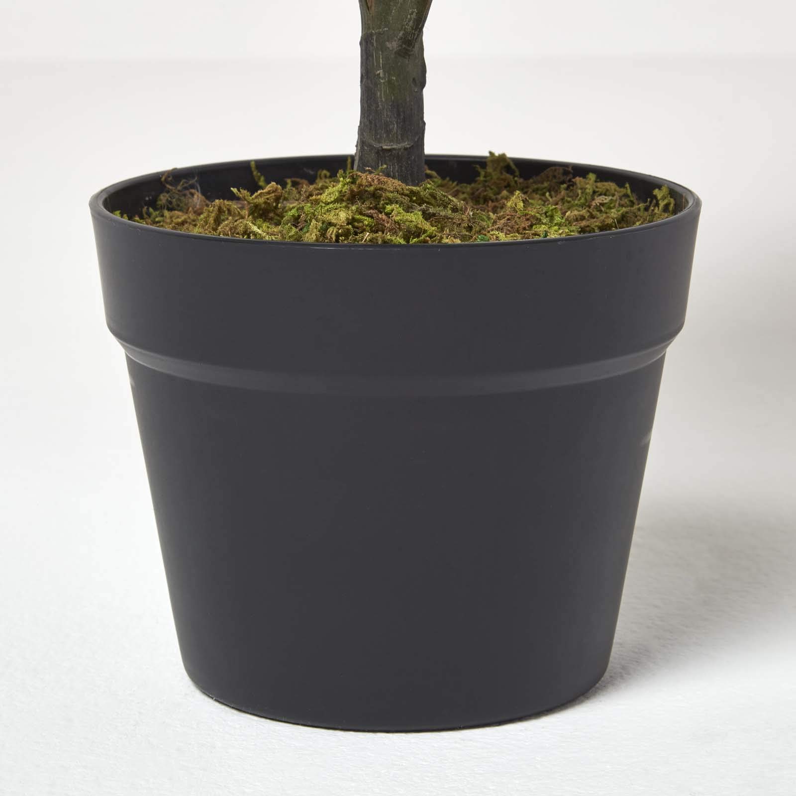 Ficus lyrata artificiale da 1,2m da interno ed esterno, Piante finte con foglie realistiche in PEVA vaso in PP