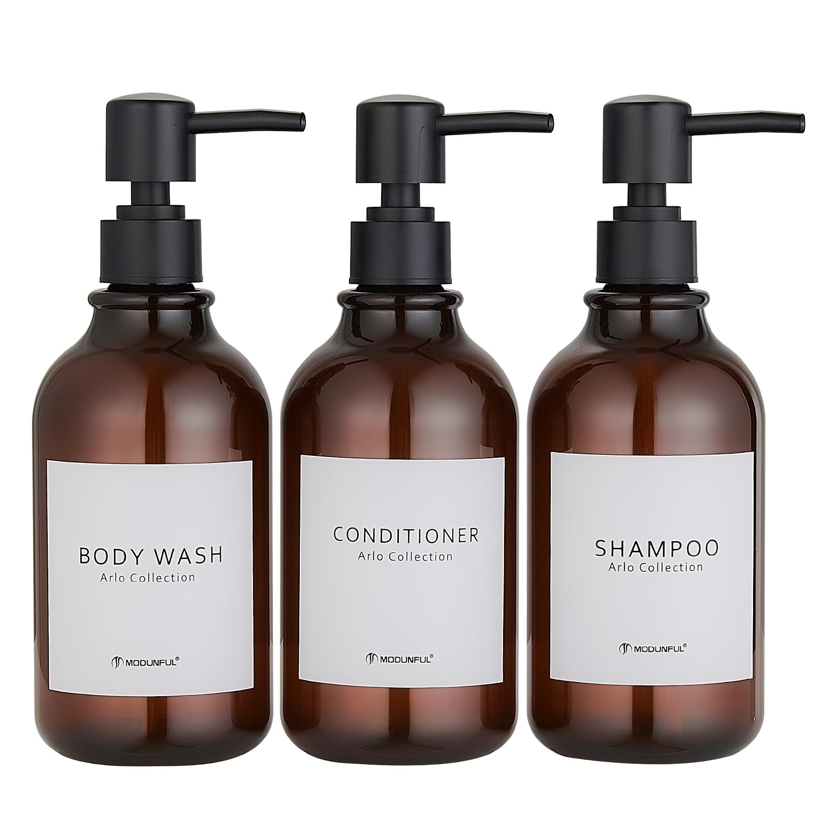 MODUNFUL Hand and Dish Soap Dispenser Set of 3 for Kitchen & Bathroom